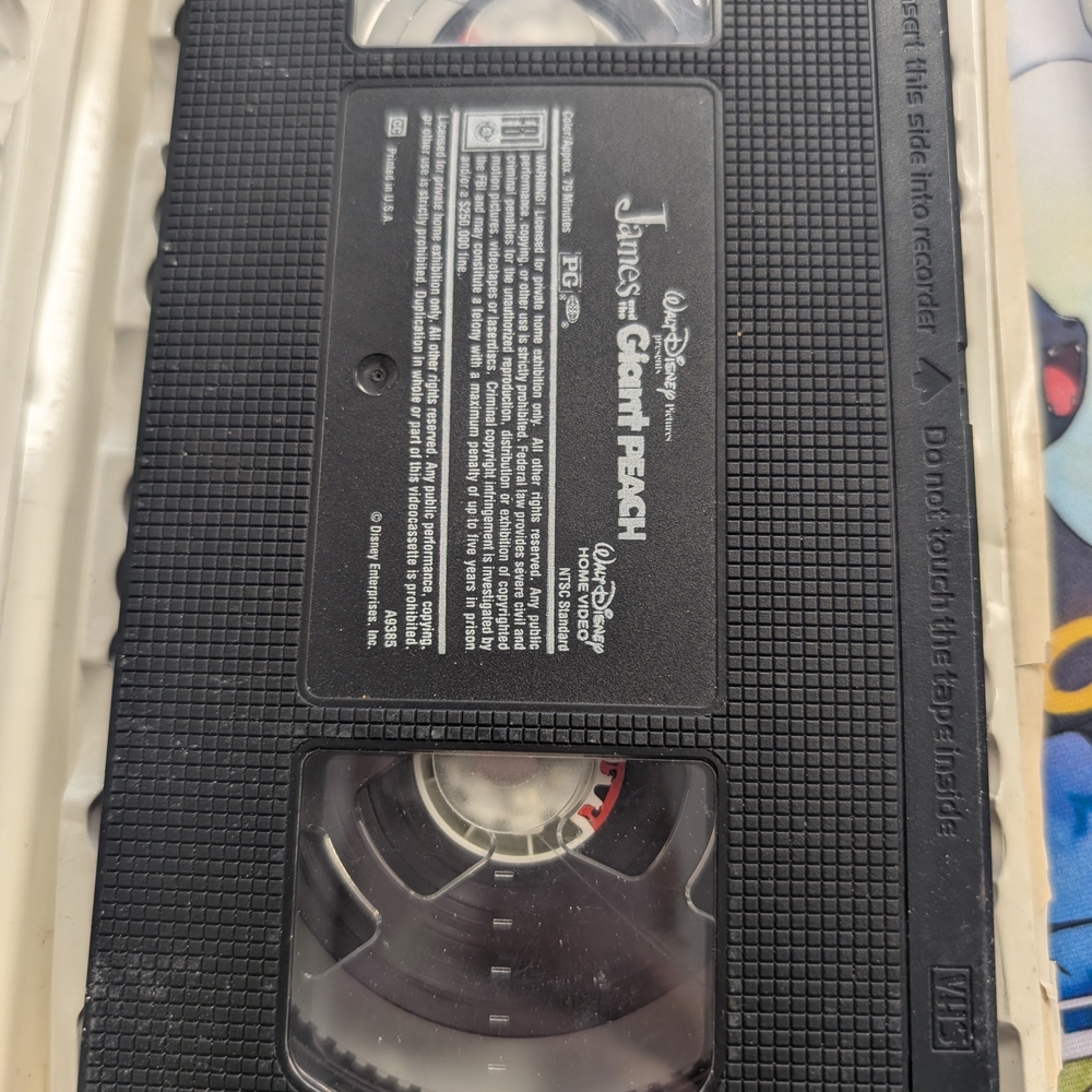 Walt Disney Home Video "James and the Giant Peach" Black VHS Tape